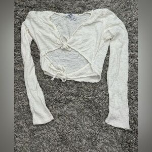 Princess Polly Cream Textured Knit Top